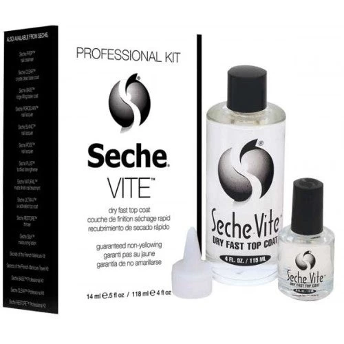 Seche Professional Kit Vite Fast Dry Top Coat 118 Ml + 14 Ml FREE